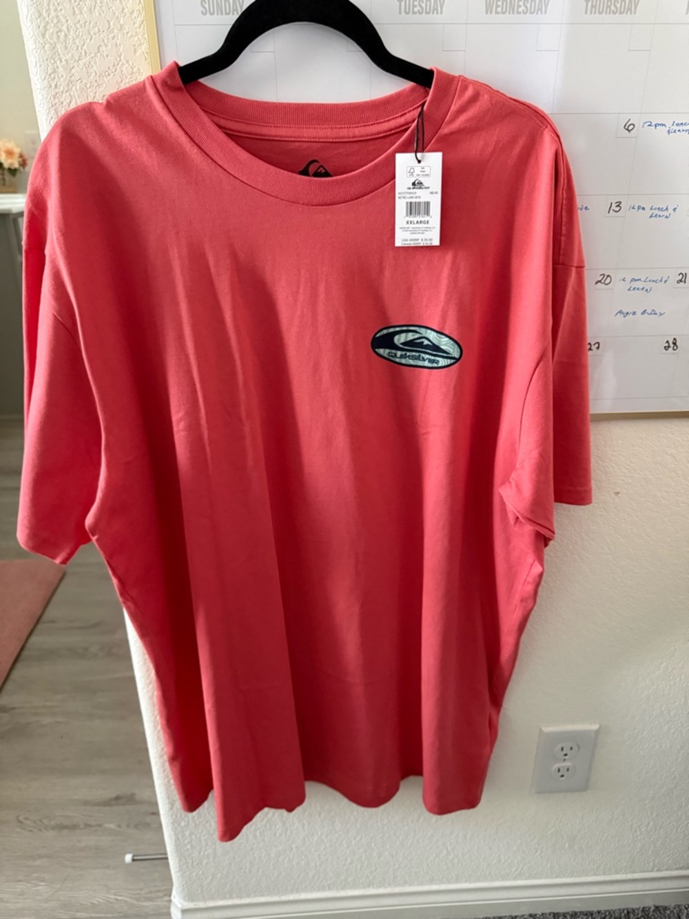 New Quick Silver  Short-Sleeve Men’s Shirt - Coral